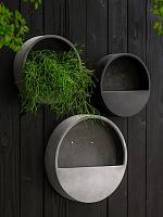 Кашпо настенное Natural wally hanging xs grey D30 см