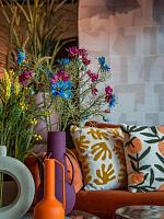 Нигелла с синими цветами искусственная W21 H73 см