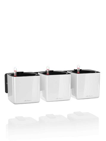 Кашпо Lechuza Green Wall Home Kit Glossy белый лакированный