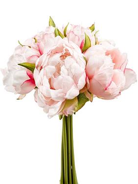Букет из 8 пионов светло-розовых искусственных