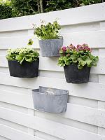 Кашпо настенное Artstone claire wall hanger black L24 W16 H18 см