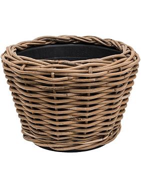Кашпо Drypot rattan round grey