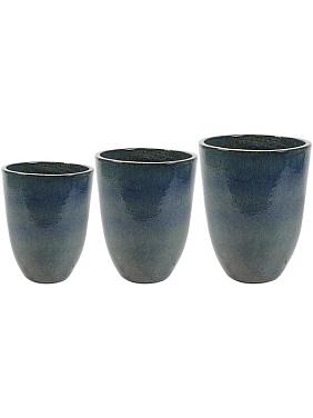 Кашпо Rico vase blue (набор 3 шт) Кашпо Rico vase blue (набор 3 шт)