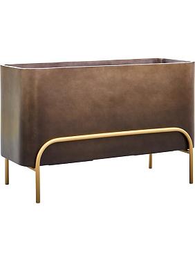 Кашпо Baq gradient elevated rectangle low matt coffee ( + подставка на ножках)