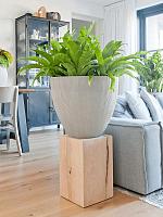 Кашпо Ridged vertically jesslyn s cement D51 H43 см