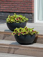 Кашпо Fiberstone vic bowl s black D38 H18 см