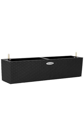 Кашпо Ola Dom Balcony Rattan 80 (12л) антрацитовый