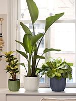 Кашпо Vibes fold round linen white D35 H32 см