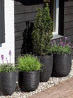 Кашпо Capi nature rib nl planter ball black D54 H52 см Кашпо Capi nature rib nl planter ball black D54 H52 см
