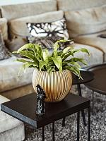 Кашпо Capi nature groove vase ball black gold D21 H19 см