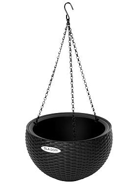 Кашпо подвесное Ola Dom Bowl Rattan 34 (5л) антрацитовый