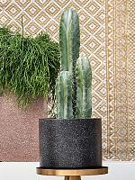 Кашпо Baq terrazzo cylinder black D37 H32 см