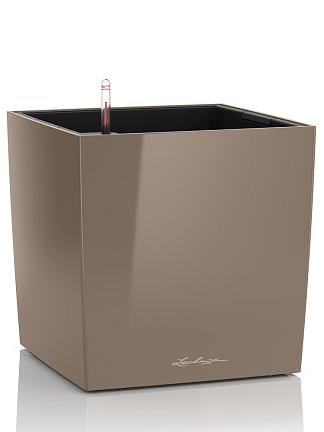 Кашпо Lechuza Cube (серо-коричневый лакированный)
