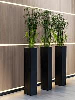 Кашпо Fiberstone yenn m black L25 W25 H125 см