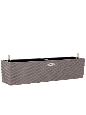 Кашпо Ola Dom Balcony Rattan 80 (12л) серо-коричневый