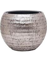 Кашпо Baq opus hammered globe silver (с техническим горшком) D40 H32 см