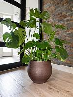 Кашпо Noor pot velvet brown D32 H30 см