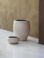 Кашпо Grigio tall balloon antique white D55 H68 см