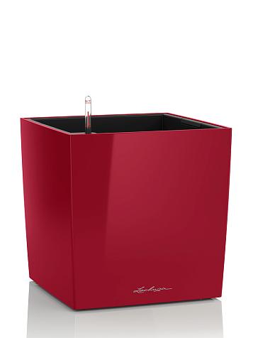 Кашпо Lechuza Cube 30 красный лакированный