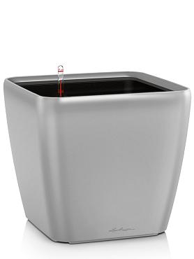 Кашпо Lechuza Quadro LS (серебристый металлик)