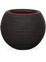 Кашпо Capi nature rib nl vase ball black D40 H32 см