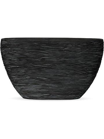 Кашпо Capi nature rib planter oval black