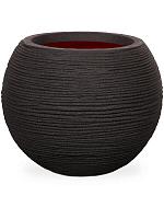 Кашпо Capi nature rib nl vase ball black D62 H48 см