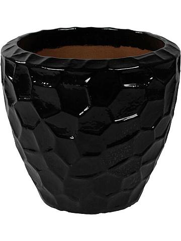 Кашпо Cascara couple relief black shiny Кашпо Cascara couple relief black shiny