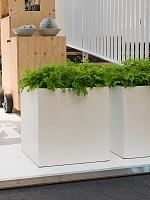 Кашпо Fiberstone block l matt white L50 W50 H50 см