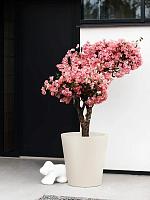 Кашпо Pure® straight round linen white D64 H68 см