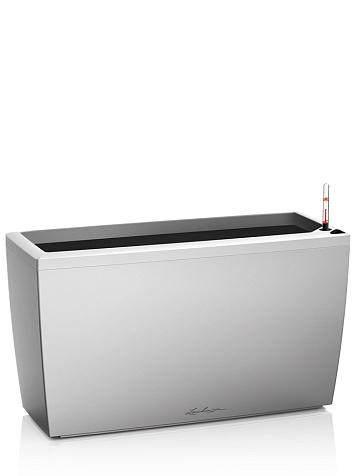 Кашпо Lechuza Cararo серебристый металлик