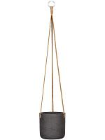 Кашпо подвесное Rough charlie (hanging) s black washed D15 H15 см