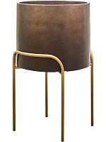 Кашпо Baq gradient elevated cylinder high matt coffee ( + подставка на ножках) D50 H76 см