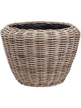 Кашпо Drypot rattan round grey outdoor