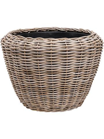 Кашпо Drypot rattan round grey outdoor Кашпо Drypot rattan round grey outdoor