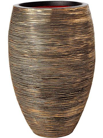Кашпо Capi nature rib nl vase elegant deluxe black gold Кашпо Capi nature rib nl vase elegant deluxe black gold