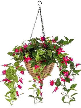 Фуксия ампельная в подвесном кашпо искусственная