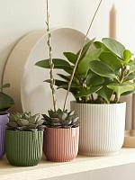 Кашпо Vibes fold round mini linen white D9 H9 см