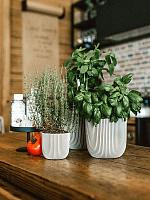 Кашпо Capi nature groove planter ball ivory D9 H8 см