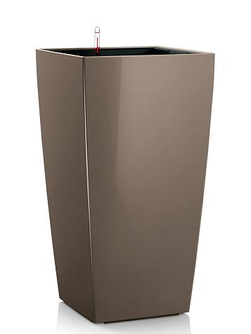 Кашпо Ola Dom Cubis Deluxe 40 (40л) серо-коричневый лакированный