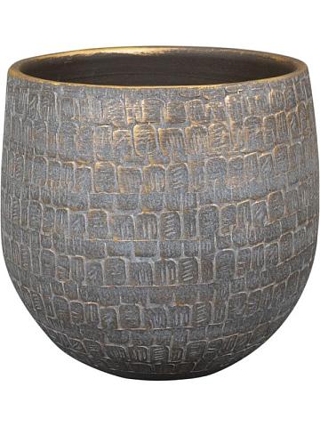 Кашпо Renzo pot shiny grey