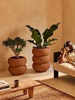 Кашпо Premium amber roll low karamel D43 H40 см