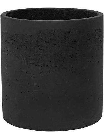 Кашпо Rough puk l black washed