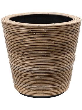 Кашпо Drypot rattan stripe round grey Кашпо Drypot rattan stripe round grey