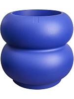 Кашпо Premium amber roll low royal blue D43 H40 см