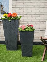 Кашпо Artstone ella vase black L35 W35 H70 см