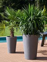 Кашпо Fiberstone belle m grey D47 H70 см