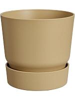 Кашпо с поддоном Greenville round golden sand D47 H44 см