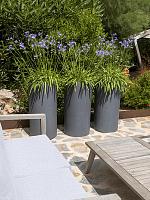 Кашпо Fiberstone klax l grey D40 H80 см