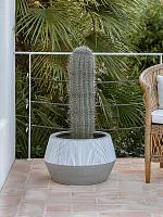 Кашпо Ridged harley low l, white stripe D53 H32 см